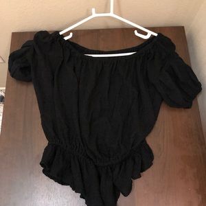 Free people cropped black top XS
